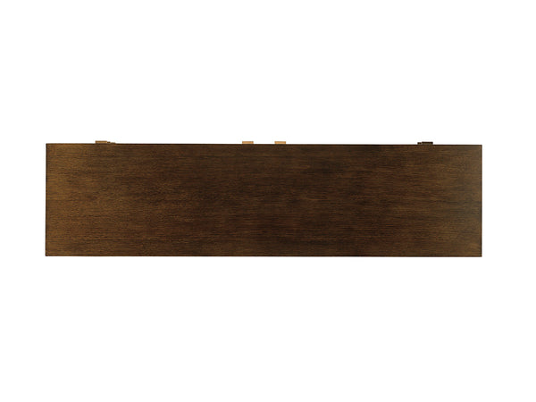 Lexington Sligh Ellison Media Center: Stylish Asymmetrical Console With Adjustable Shelves & Elegant Bronze Accents Delshire Wood 190-661