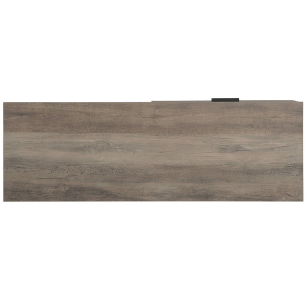 English Elm Galeno Rustic Oak Writing Desk with Black Metal Legs, Industrial Durable Composite Wood Storage﻿ B2726P243694