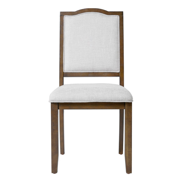 English Elm Farmhouse Upholstered Dining Chairs Set of 4 with High Back, Comfortable Modern Seating for Home Use Brown+Beige N752P271803D