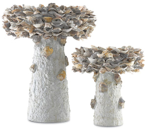 Oyster Shell Bird Bath - Whimsical Outdoor Art Piece Crafted from Natural Materials for Your Garden