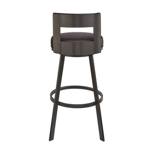 English Elm Zovelle Swivel Bar Stool Brown Faux Leather Upholstered 360° Swivel Counter or Bar Height Stool B2736P354300