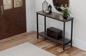 English Elm Wallace & Bay - Harpe Brown Sofa Table with Solid Wood Build, Warm Transitional Style, Easy-Care Finish, 39.4" W B2709P212420