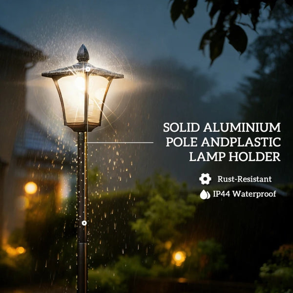 English Elm Solar Lamp Post Lights Vintage Lantern Style Dusk to Dawn Driveway Garden 2 Pack T3971P481652