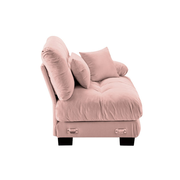 English Elm Pariss Modular Rsf Sectional Unit Blush Chenille Armless Sofa with Foam Cushioning W714P253477