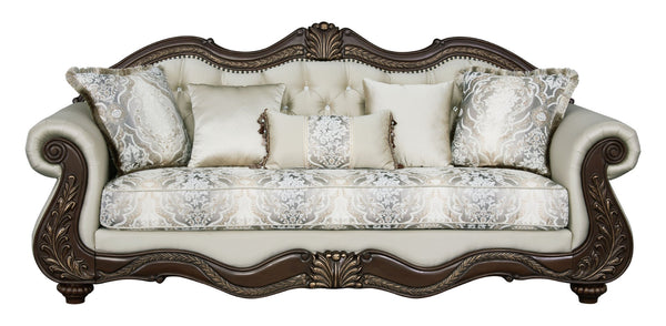 English Elm Pierce 5-Piece Living Room Set In Beige Fabric & Cherry Finish: Elegant Comfort For Every Home B2726S00283-GIGA