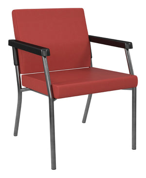 OSP Home Furnishings Bariatric Guest Chair with Reinforced Metal Frame and Pu Arms for Medical Waiting Rooms Lipstick BC9601-R100
