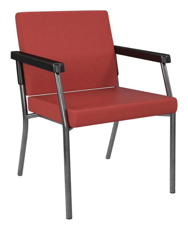 OSP Home Furnishings Bariatric Guest Chair with Reinforced Metal Frame and Pu Arms for Medical Waiting Rooms Lipstick BC9601-R100