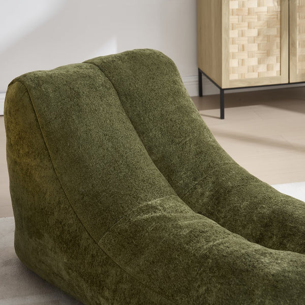 English Elm Creative Bean Bag Sofa Chair with Plush Superfiber Cover and Soft Foam Filling for Luxe Comfort Olive Green W1996P266262
