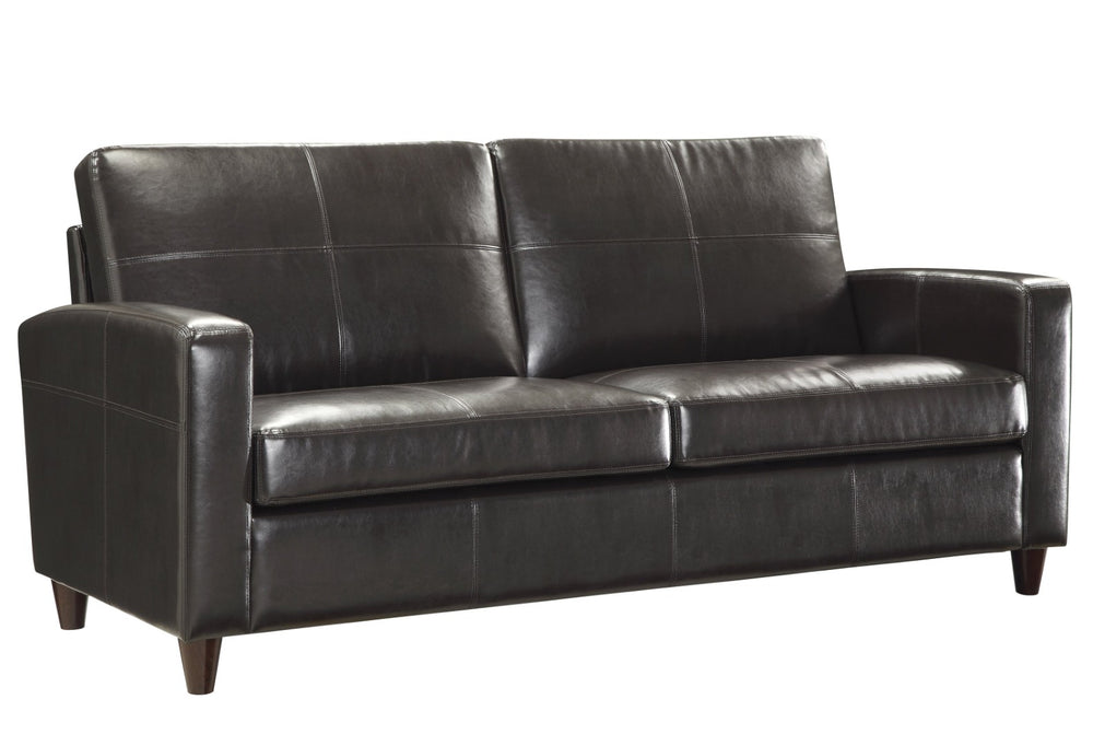 OSP Home Furnishings Loveseat with Bonded Leather Upholstery Plush Cushions and Solid Wood Legs for Living Rooms Loveseat Espresso SL2812-EC1