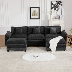 English Elm Wider Ergonomic Loveseat with Breathable Chenille Upholstery, Modular Design, Plush Double-Layer Cushioning W1143S00040 W1143S00040