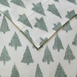 English Elm 4-piece Cal King Cotton Sheet Set with Artisan Ikat Tree Print for Bohemian Bedrooms B035P408383