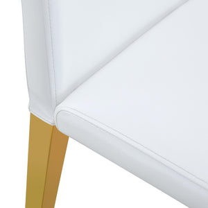 English Elm Set of 4 White Pu Leather Dining Chairs with Black Steel Legs for Modern Interiors W1151P269053