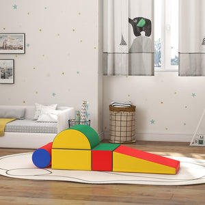 English Elm Soozier 5 Piece Foam Climbing Play Set for Toddlers with Faux Leather Wipe Clean Blocks W2225P249706