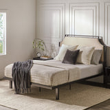 Upholstered Traditional Metal Queen Bed Tan MMIB5CTN Walker Edison