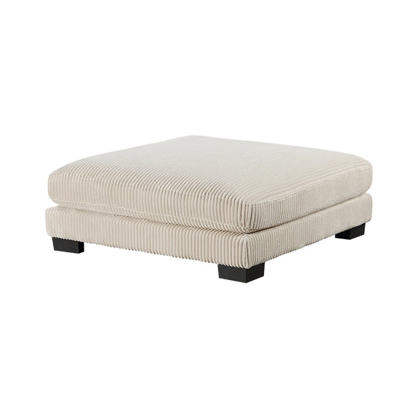 English Elm Rix Large Square Corduroy Ottoman with Wood Frame for Living Room Seating B056P416889