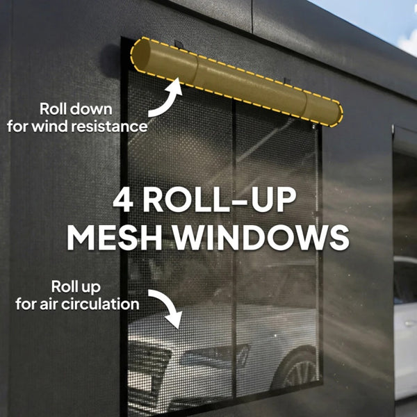 English Elm Stable 20x20 Ft Heavy Duty Portable Carport Shelter with Galvanized Steel Frame Outdoor T3971S00108