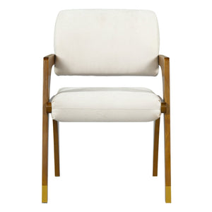 English Elm Mid-century Modern Dining Arm Chairs Rubber Wood Splayed Legs Upholstered Set of 2 N768P446218W