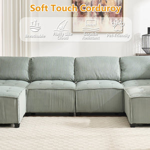 English Elm United Modular Sectional Sofa - U-Shaped Reversible Chaise Couch For Stylish Living & Comfort W1568S00152-GIGA