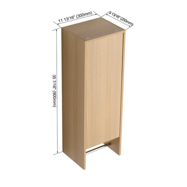 English Elm 12 Inch Wall Mounted Oak Storage Cabinet Soft Close Door for Bathroom or Study W1972P457945