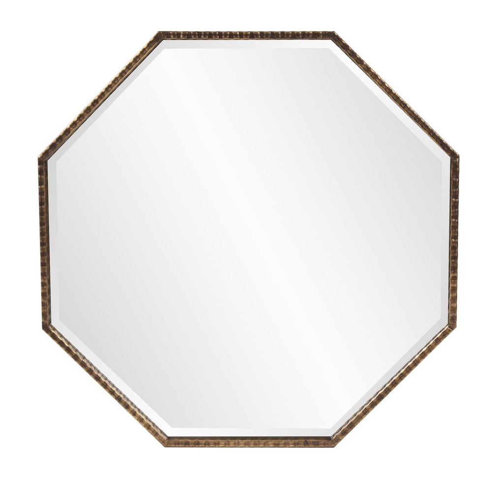 Howard Elliott Bastian Octagon Mirror - Antique Gold Finish, Versatile Hanging Options, Elegant Home Décor Accent Brown Iron 19147-howard-elliott
