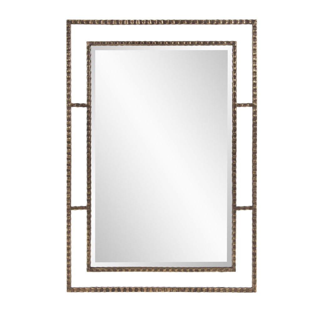 Howard Elliott Gavin Antique Bronze Finish Mirror - Versatile Rebar Textured Frame Ready To Hang Horizontally Or Vertically Brown Iron 19148-howard-elliott