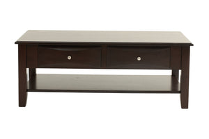 English Elm Espresso Ogumi Veneer 3pc Occasional Table Set - Modern Coffee & End Tables with Drawers, Open Shelf Antique Black,Espresso 28 L x 10 W x 51 H B011S01997