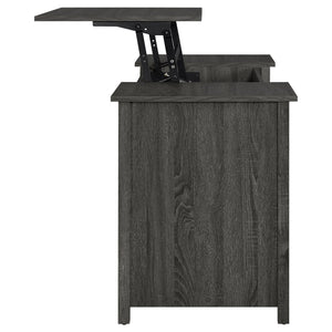 English Elm Rayna Weathered Grey Lift-Top 4-Drawer Office Desk with Easy-Glide Storage and Brushed Zinc Hardware B062P351423