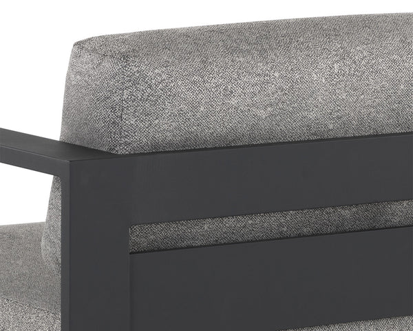 Sunpan Tavira Armchair - Stylish Outdoor Comfort with Durable Weather-Resistant Fabric and Modern Design Charcoal / Lanikai Salt And Pepper