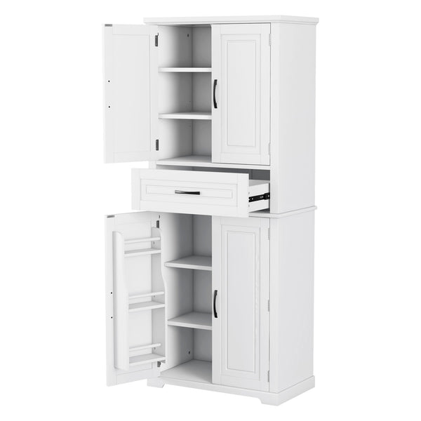 English Elm Christopher Knight Home® - Bathroom Storage Cabinet with Doors Drawer and Adjustable Shelves — MDF Build, Anti-Tip Safety, Modern Appeal White N759P241667K