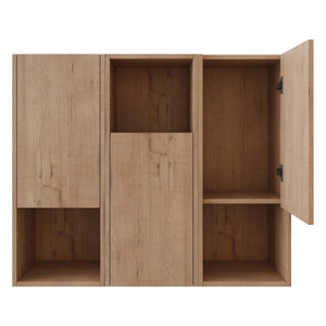 English Elm 36" Bathroom Side Cabinet - Stylish Wall-Mounted Storage, Soft-Close Doors & Durable Imitative Oak Finish W999S00374