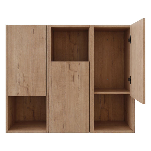 English Elm 36" Bathroom Side Cabinet - Stylish Wall-Mounted Storage, Soft-Close Doors & Durable Imitative Oak Finish W999S00374