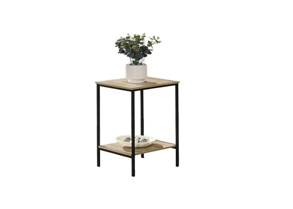 English Elm Rustic 3pc Table Set with Wrought Metal Abstract Side Panels Engineered Wood Tops Durable Charm Natural 47 L x 21 W x 5 H B2741P392069