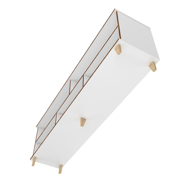 Manhattan Comfort Warren Mid-Century Modern TV Stand White and Oak 191AMC160