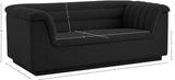 Cascade Black Boucle Fabric Loveseat 191Black-L Meridian Furniture