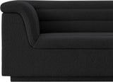 Cascade Black Boucle Fabric Loveseat 191Black-L Meridian Furniture