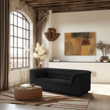 Cascade Black Boucle Fabric Loveseat 191Black-L Meridian Furniture