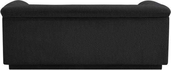 Cascade Black Boucle Fabric Loveseat 191Black-L Meridian Furniture