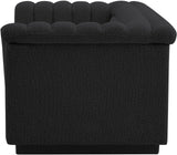 Cascade Black Boucle Fabric Loveseat 191Black-L Meridian Furniture