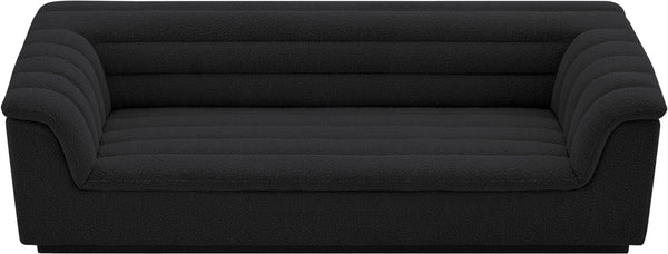 Cascade Black Boucle Fabric Sofa 191Black-S Meridian Furniture
