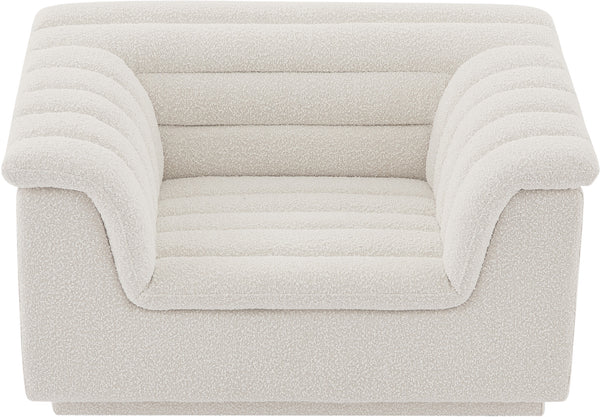 Cascade Cream Boucle Fabric Chair 191Cream-C Meridian Furniture