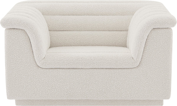 Cascade Cream Boucle Fabric Chair 191Cream-C Meridian Furniture