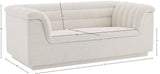 Cascade Cream Boucle Fabric Loveseat 191Cream-L Meridian Furniture