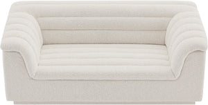 Cascade Cream Boucle Fabric Loveseat 191Cream-L Meridian Furniture