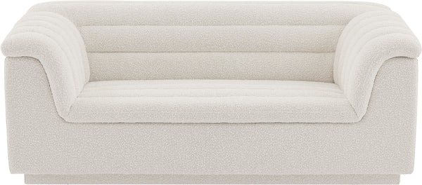Cascade Cream Boucle Fabric Loveseat 191Cream-L Meridian Furniture