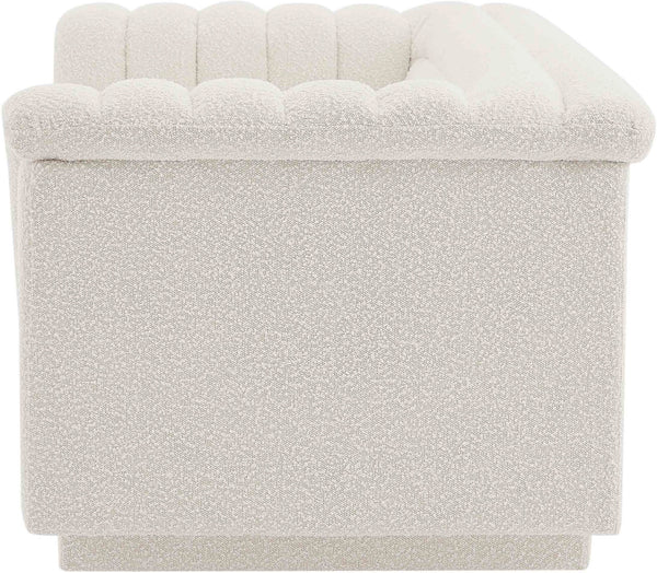 Cascade Cream Boucle Fabric Loveseat 191Cream-L Meridian Furniture