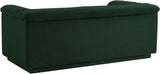 Cascade Green Boucle Fabric Loveseat 191Green-L Meridian Furniture