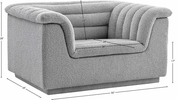 Cascade Grey Boucle Fabric Chair 191Grey-C Meridian Furniture