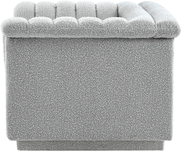 Cascade Grey Boucle Fabric Chair 191Grey-C Meridian Furniture
