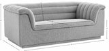 Cascade Grey Boucle Fabric Loveseat 191Grey-L Meridian Furniture