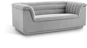 Cascade Grey Boucle Fabric Loveseat 191Grey-L Meridian Furniture
